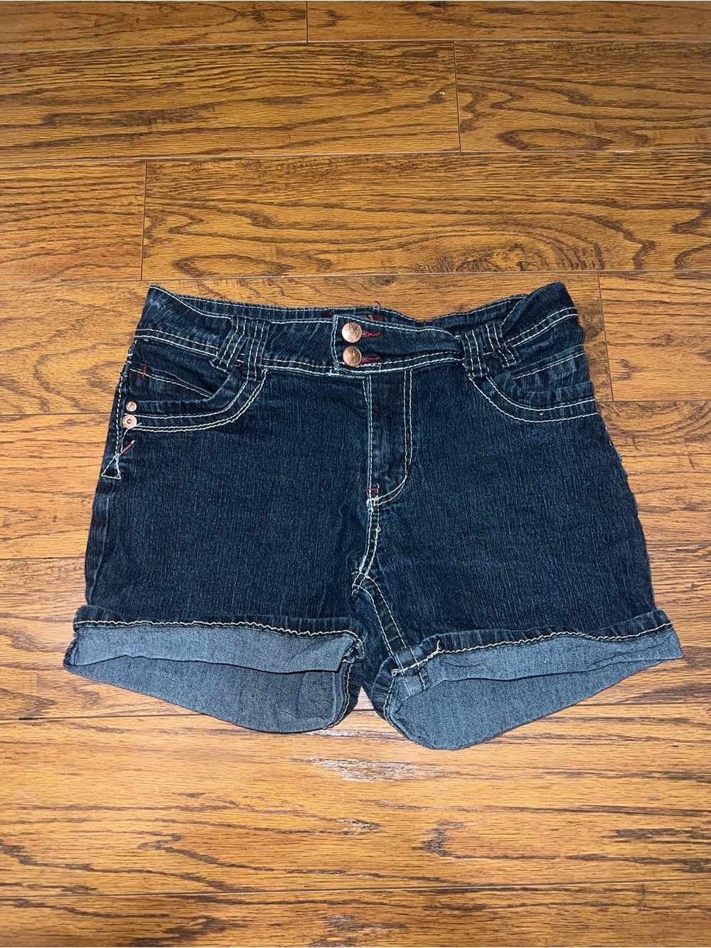 Angels dark wash cuffed denim shorts